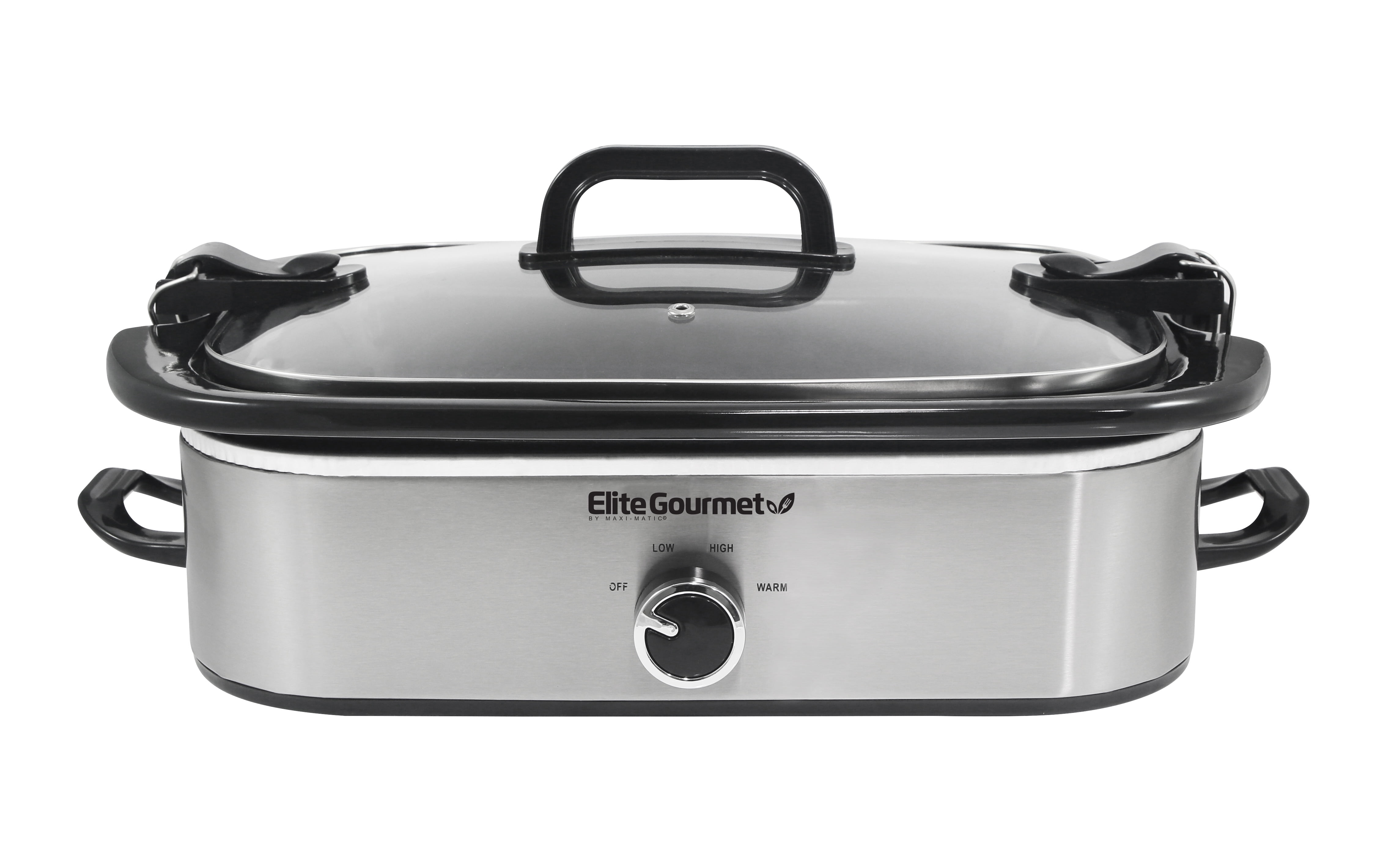 Elite Cuisine 1.5 qt. Mini Slow Cooker in Stainless Steel
