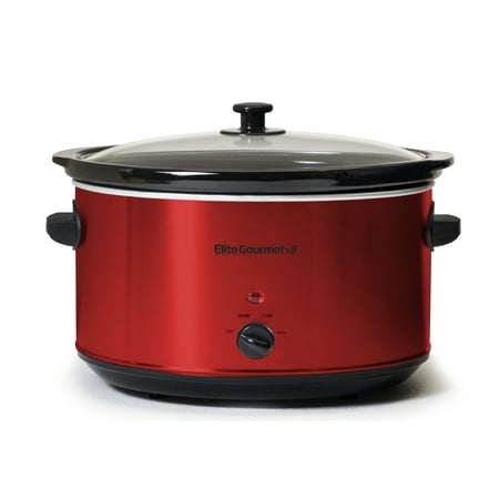 Elite Gourmet - 8.5Qt. Stainless Steel Slow Cooker - Red