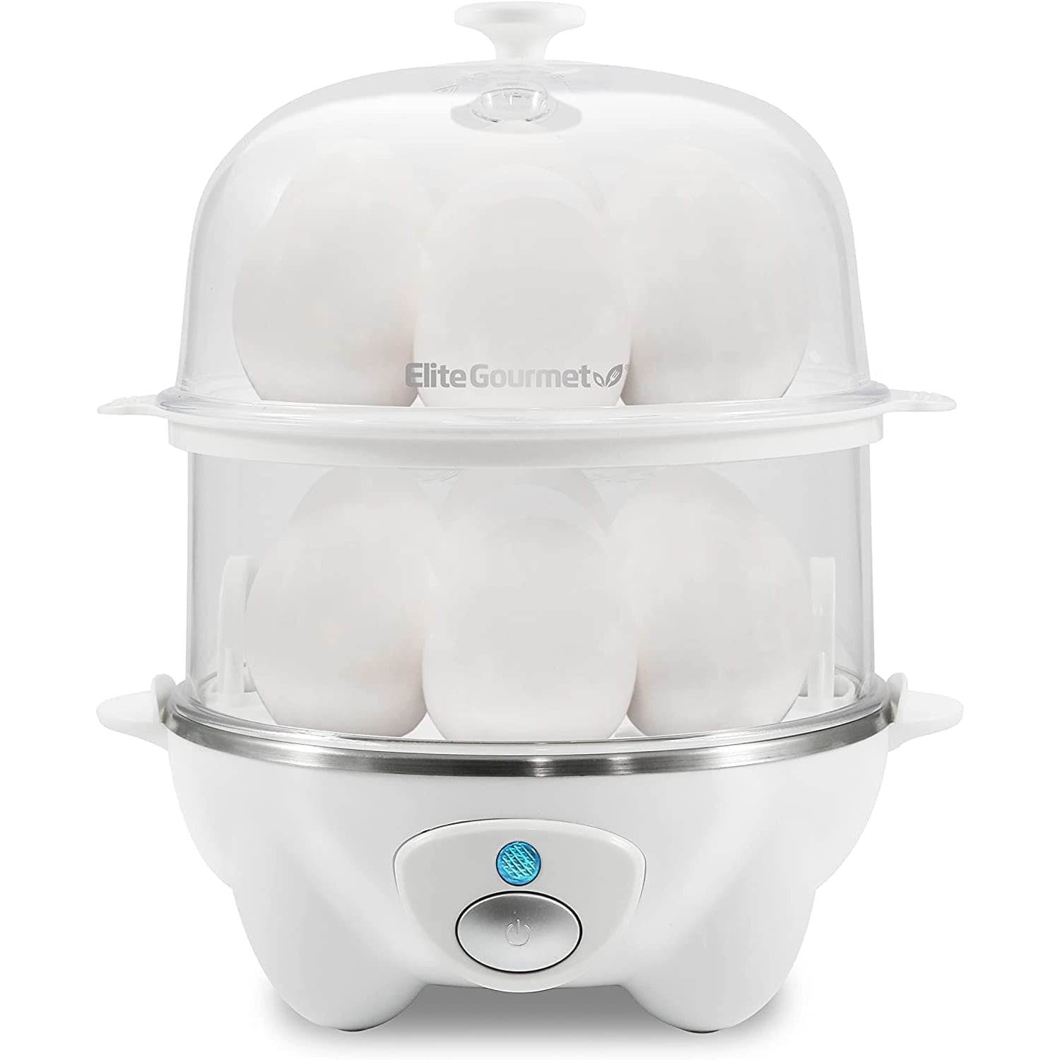 Elite Gourmet Automatic 2 Tier Egg Cooker Steamer