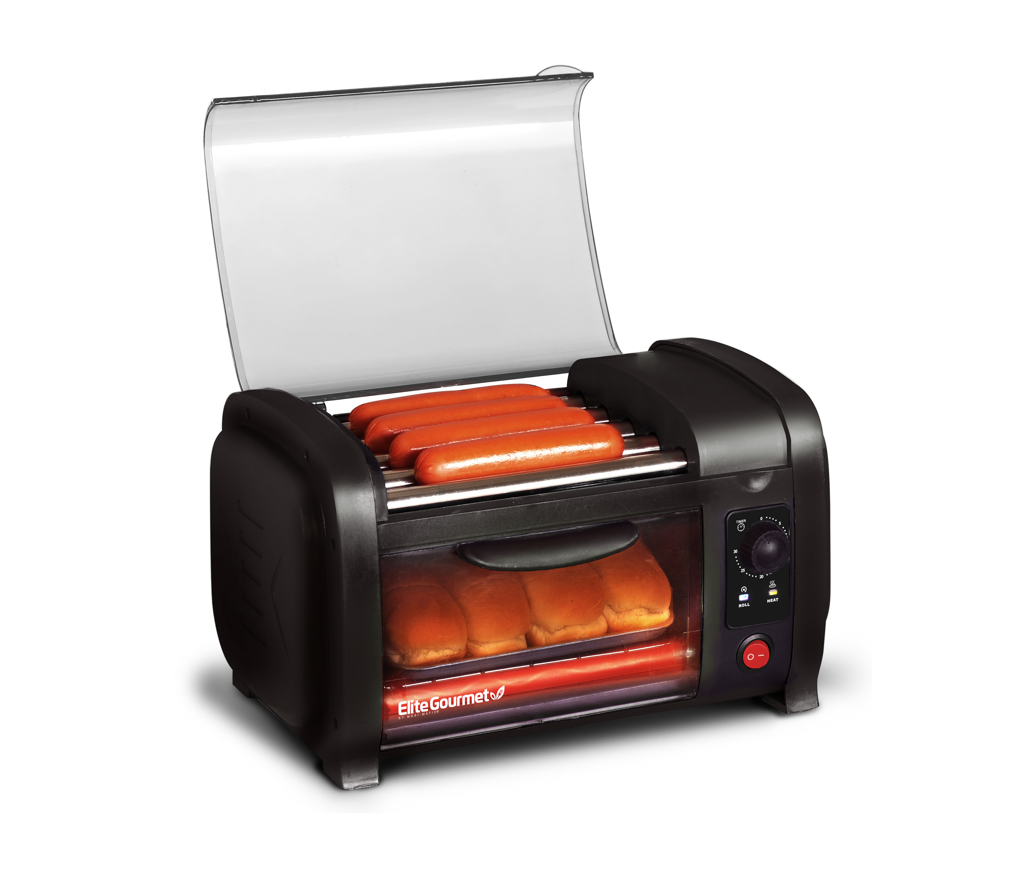 Elite Gourmet EHD-051B New Cuisine  Hot Dog Roller and Toaster Oven, Black - image 1 of 6