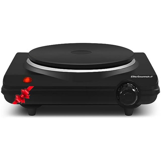 Elite Gourmet ESB301BF Countertop Single Cast Iron Burner, 1000 Watts