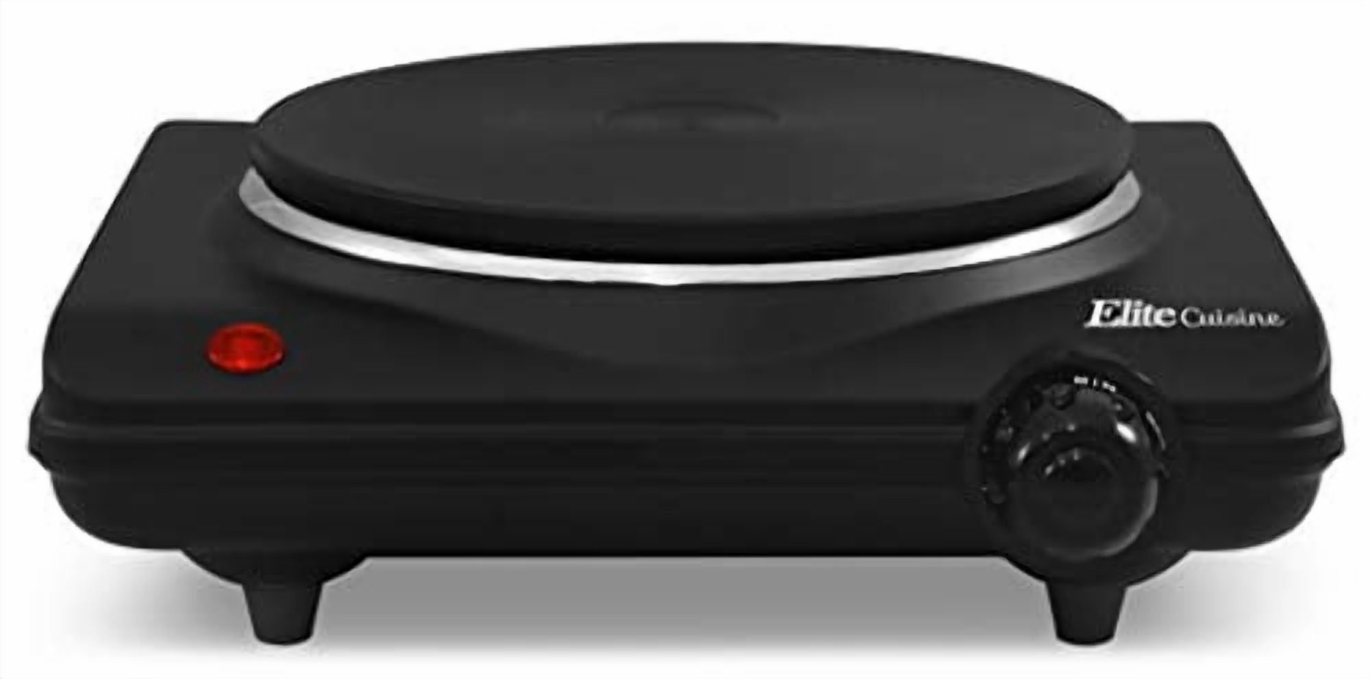 Elite Gourmet ESB-301BF Single Cast Electric Burner Hot Plate, Black