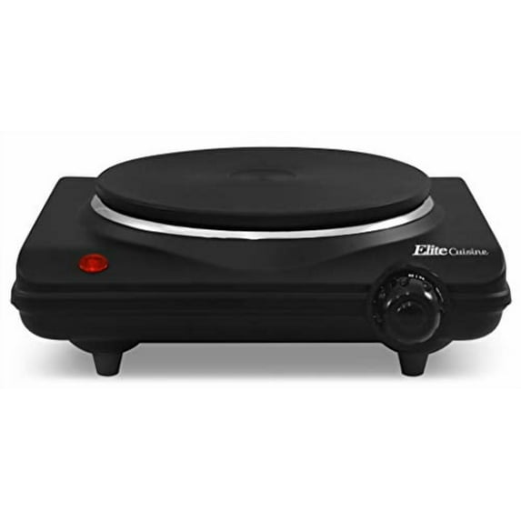 Elite Gourmet ESB-301BF Single Cast Electric Burner Hot Plate, Black