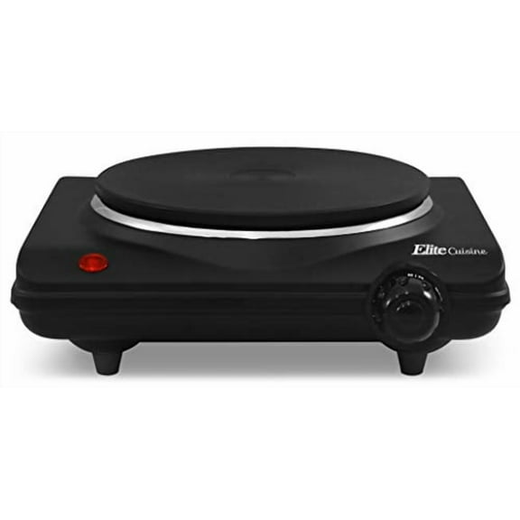 Elite Gourmet ESB-301BF Single Cast Electric Burner Hot Plate, Black