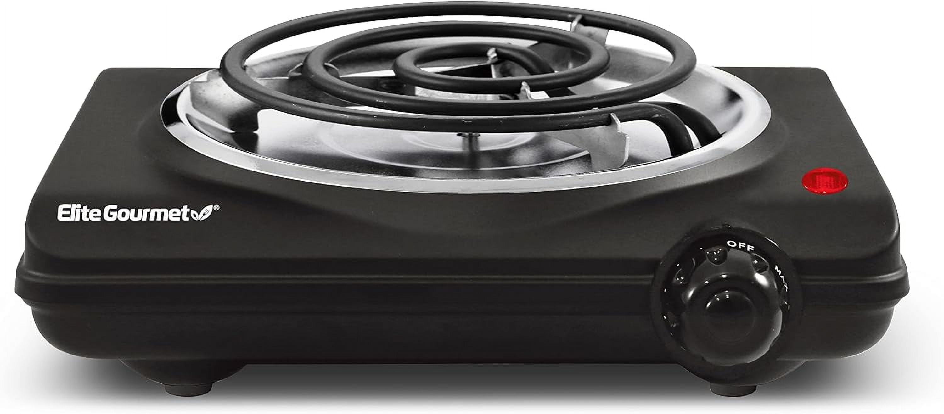 Compact Black Electric Single Burner for Camping