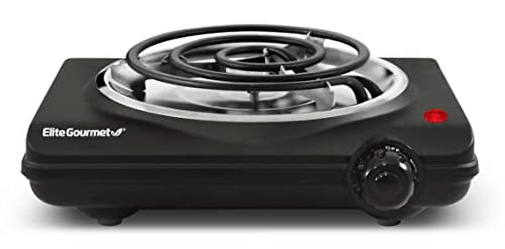 Compact Black Electric Single Burner for Camping