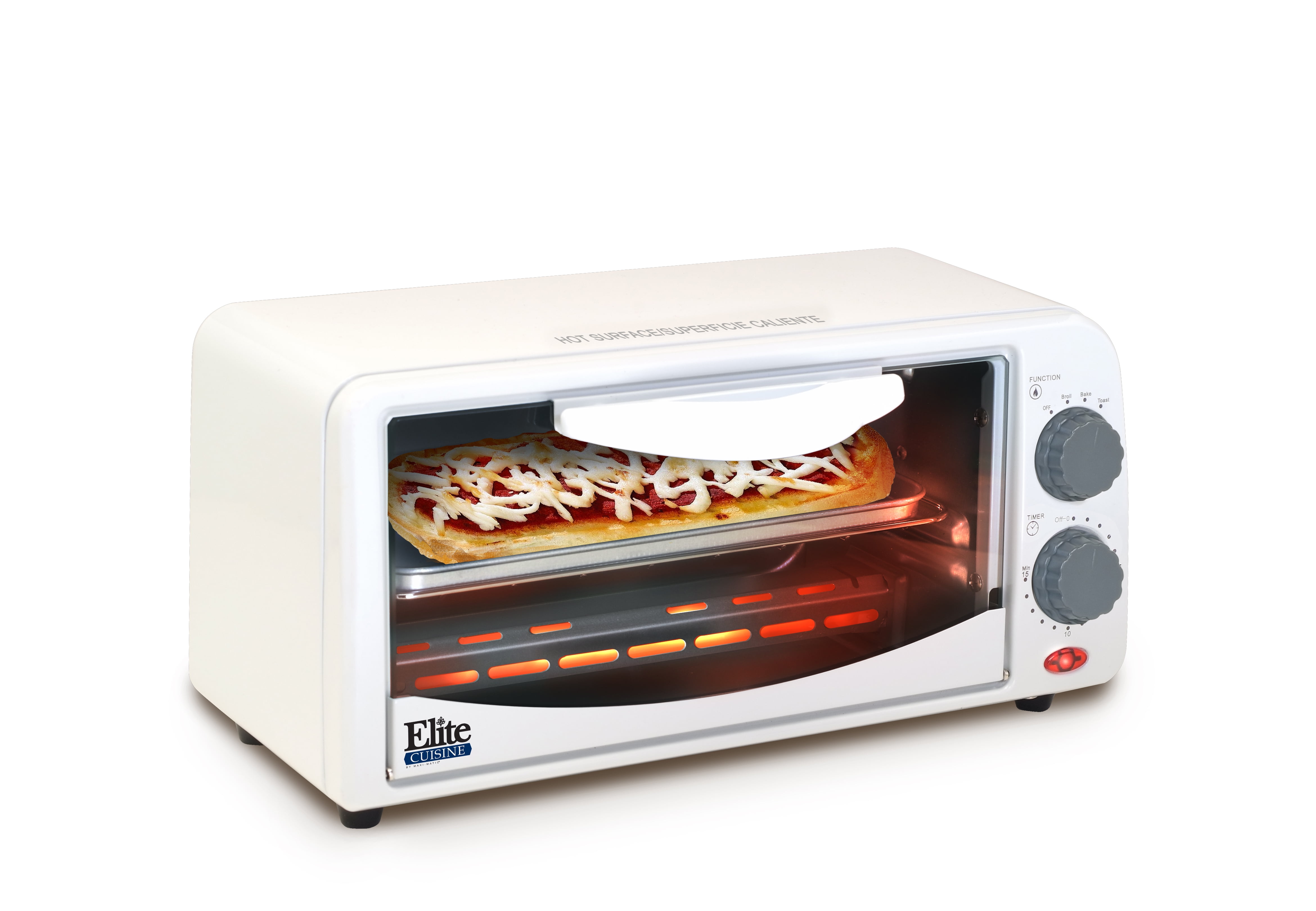 Elite Gourmet Elite Cuisine 23L Countertop Toaster Oven Rotisserie, Bake,  Broil, Toast, Keep Warm, 12 Pizza, 6-Slice Capacity - Macy's