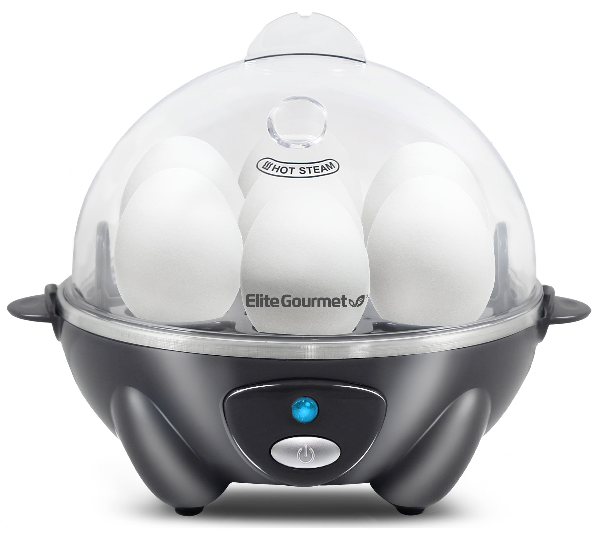 Elite Gourmet Easy Egg Cooker, Dark Grey