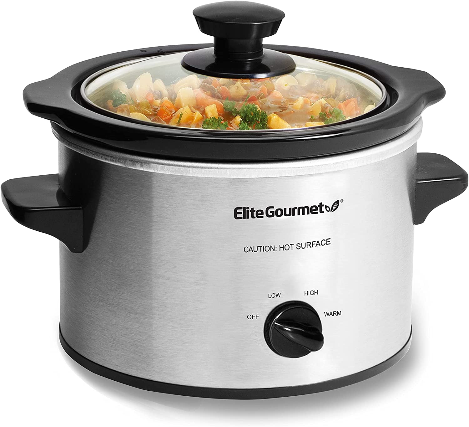 Stainless Steel 1.5 Qt Mini Slow Cooker with Removable Bowl