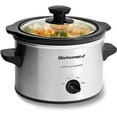 thumbnail image 1 of Elite Gourmet MST-250XS Electric Slow Cooker Ceramic Pot, Adjustable Temp, Entrees, Sauces, Stews & Dips, Dishwasher Safe Glass Lid & Crock, 1.5 Quart, Stainless Steel, 1 of 8