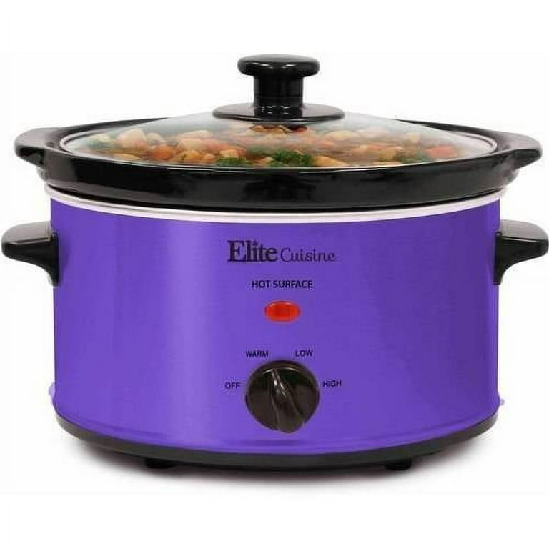 Elite 8.5-Quart Red Oval Slow Cooker with Stoneware Liner - Programmable,  Keep Warm Setting, Gourmet Stainless Steel Model in the Slow Cookers  department at