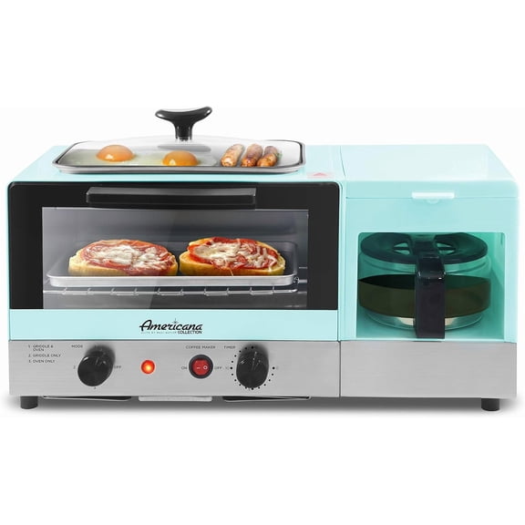 Elite Gourmet New Collection 3-in-1 Multifunctional Breakfast Center, Toaster Ovens.