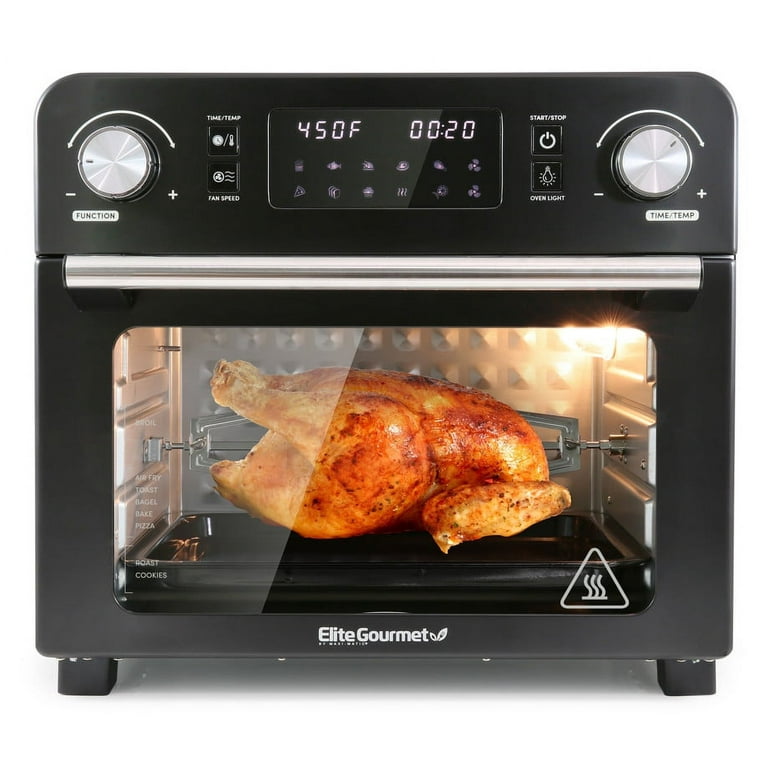 Elite Gourmet Programmable Air Fryer Oven, Black