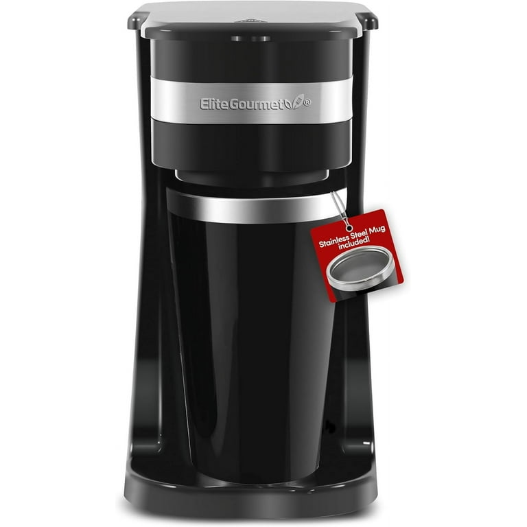 Elite Gourmet Single Serve Personal Coffee Maker with Stainless
