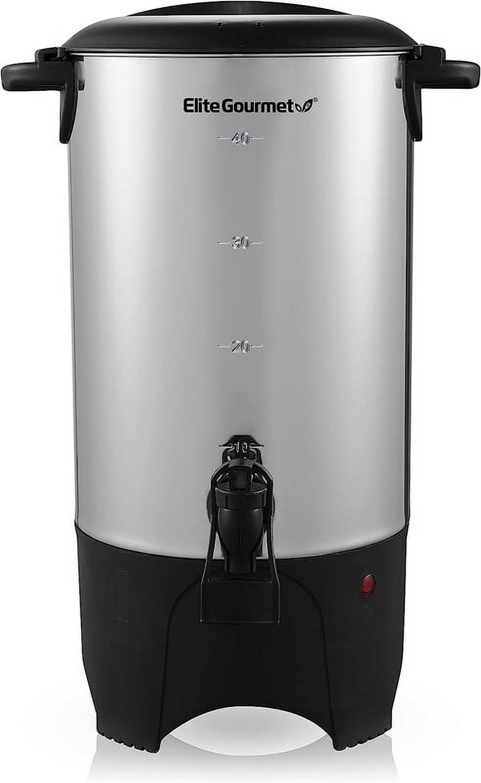 Elite Gourmet Stainless Steel 40 Cup Coffee Urn, Electric Coffee