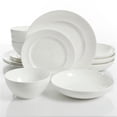 thumbnail image 1 of Elite Gracious Dining Bone Double Bowl Dinnerware Set, White - 16 Piece, 1 of 1