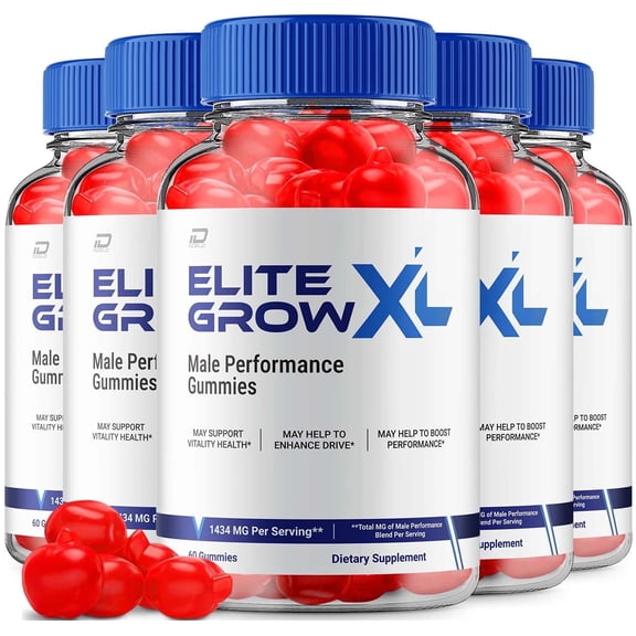 Elite Grow XL Gummies for Men – EliteGrow XL Male Gummies All-Natural Supplement, EliteGrowXL Gummies Reviews, 5 Pack, 300 Gummies