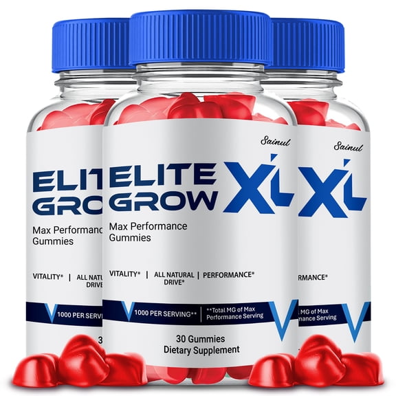 Elite Grow XL Gummies for Men, Maximum Strength Formula, Elite Grow XL Male Supplement, All Natural Formula (3 Pack)