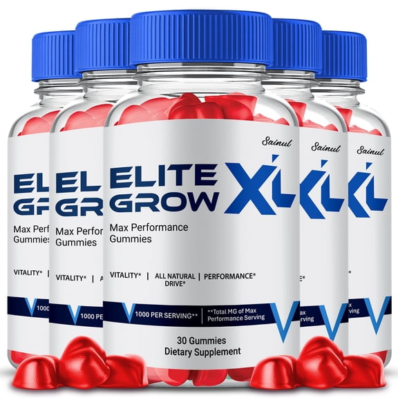 Elite Grow XL Gummies for Men, Maximum Strength Formula, Elite Grow XL Male Supplement, All Natural Formula (5 Pack)