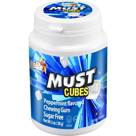Elite Gum Peppermint Cubes Sugar Free 2 oz (Pack Of 12)