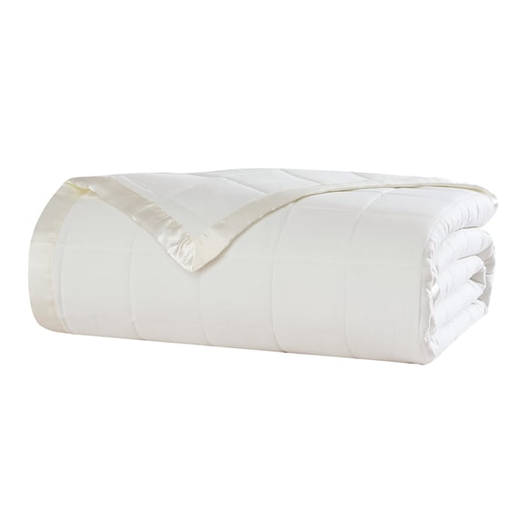 Beatrice Home Fashions, Down Alt Blanket with Satin Trim, Full/Queen, Ivory