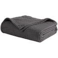 thumbnail image 1 of Beatrice Home Fashions, Grand Hotel Woven Cotton Blanket, Full/Queen, Dark Gray, 1 of 7