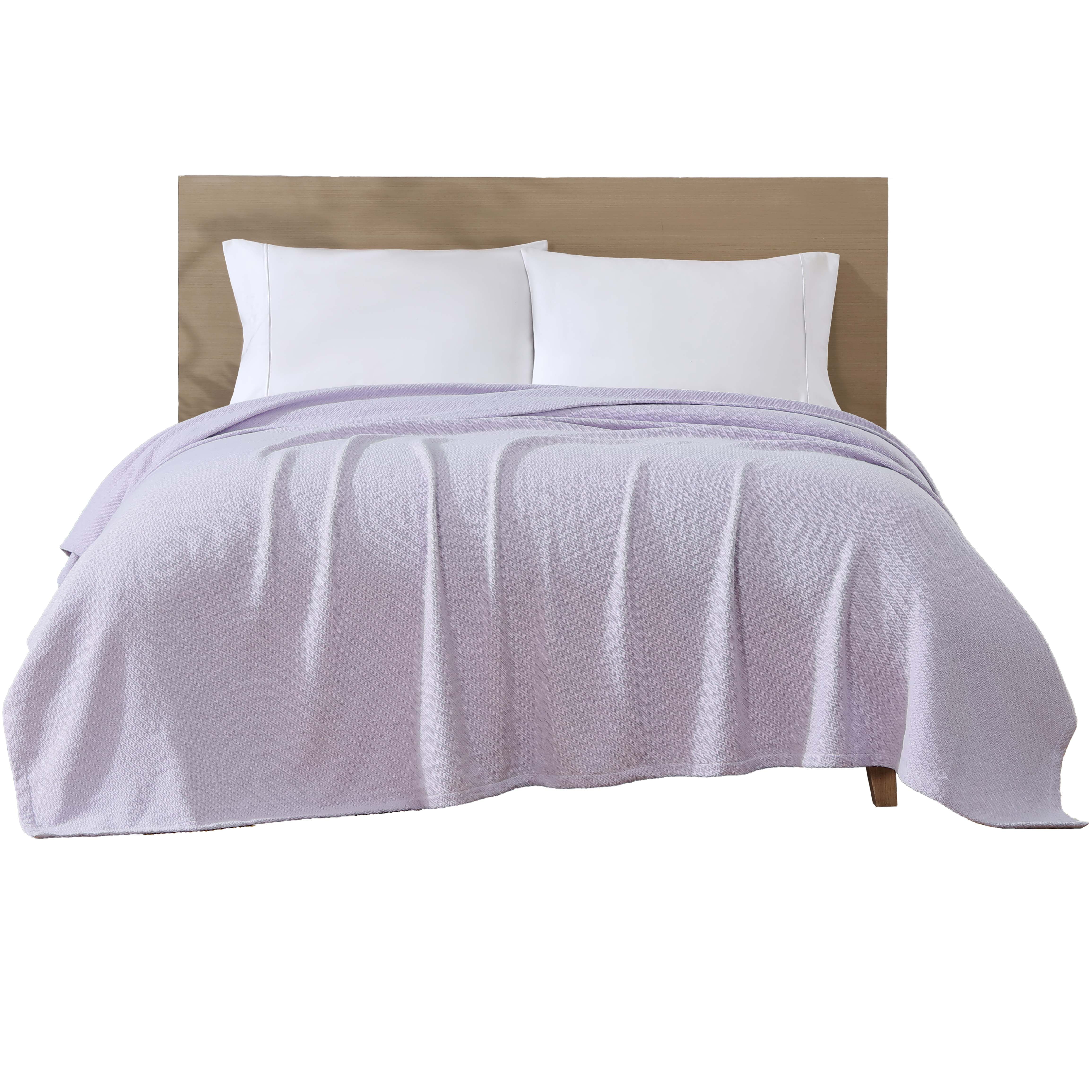 Beatrice Home Fashions, GOTS Organic Cotton Blanket, Full/Queen, Orchid