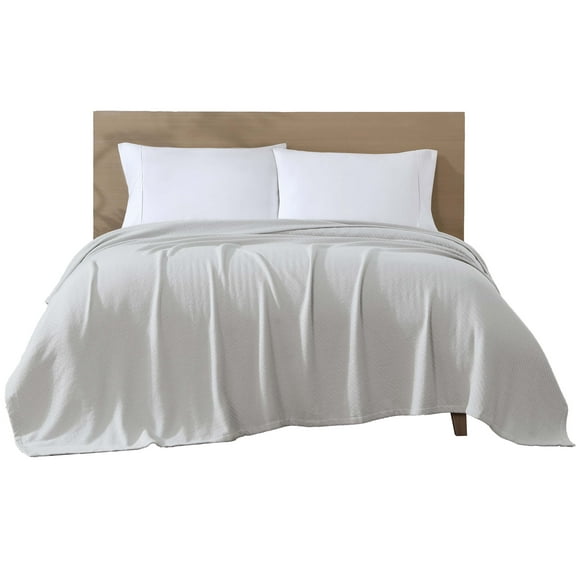 Beatrice Home Fashions, GOTS Organic Cotton Blanket, Twin, Oyster
