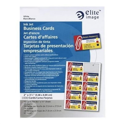 Elite Image Inkjet Business Card, White