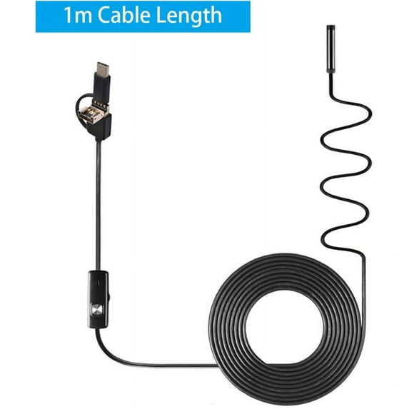Elite Industrial Borescope, Waterproof Camera Probe for Automotive Inspection, Features Flexible Cable and 3-in-1 USB for Dark Environment Exploration