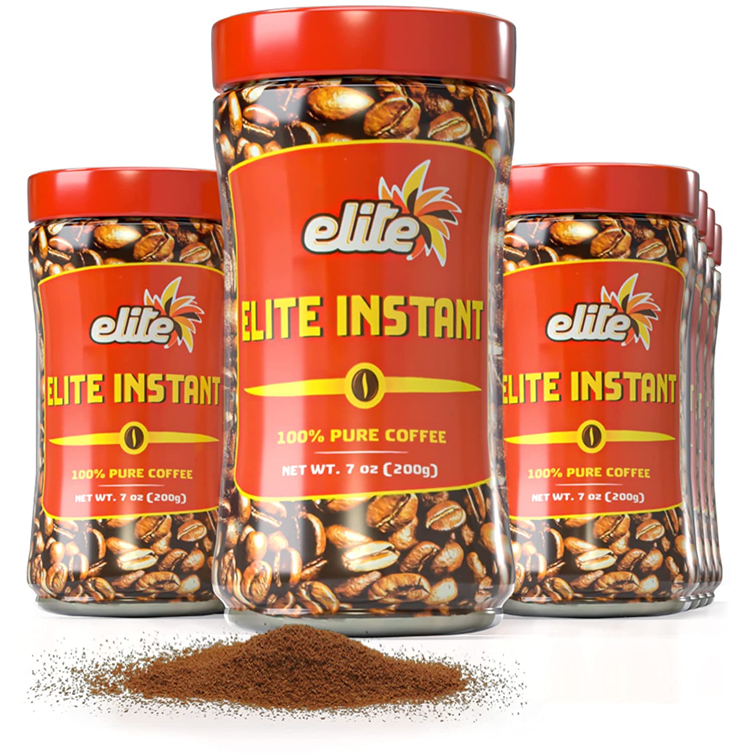 Elite Instant Coffee, 7oz (12 Pack) Rich & Aromatic, Product of