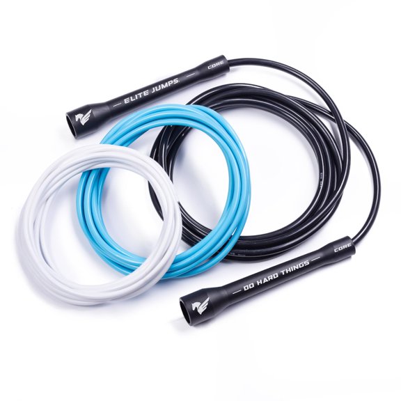 Elite Jumps Adjustable Jump Rope  6mm PVC Training Rope for Fitness & Cardio | Indoor/Outdoor Skipping Rope with Unbreakable Handles, Non-Kinking Cord & Smooth Rotation for Boxing & Strength