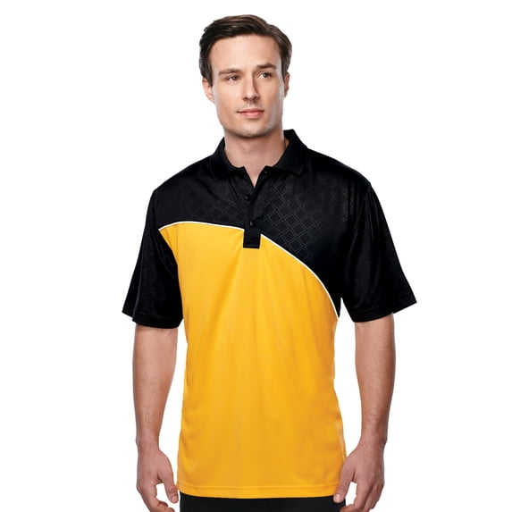Elite K147 Short Sleeve Golf Shirt, 4X-Large, Gold/Black/White