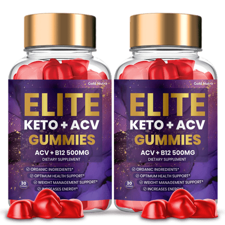 Elite Keto ACV Gummies, Maximum Strength, Official Advanced Formula with Apple Cider Vinegar (2 Bottles)