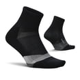 thumbnail image 1 of Feetures Elite Light Cushion Quarter Solid - Sport Sock with Targeted Compression - New Black, S (1 Pair), 1 of 8