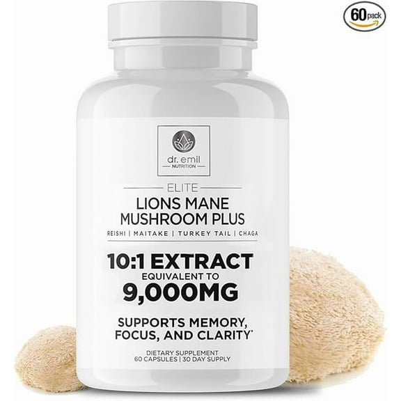 DR. EMIL NUTRITION Elite Lion's Mane Mushroom Plus, 30 Servings