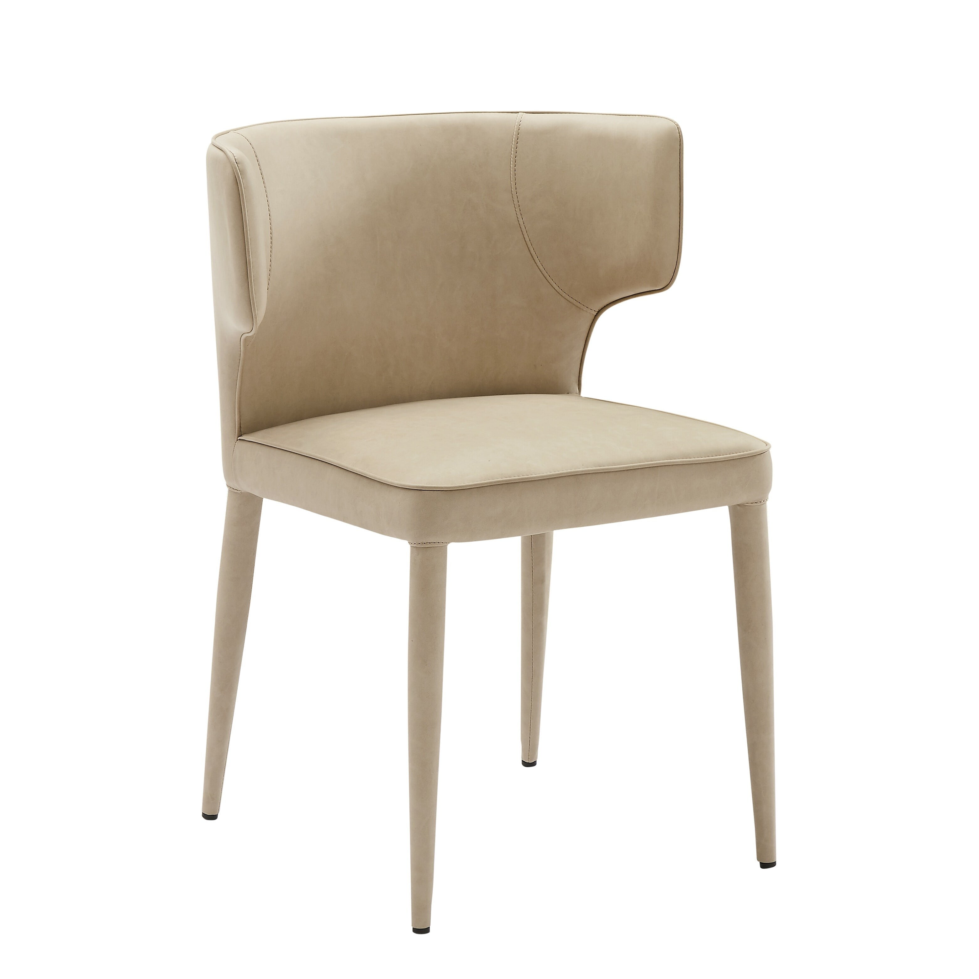 Elite Living Extended Wingback Modern Leather Dining Chair Taupe