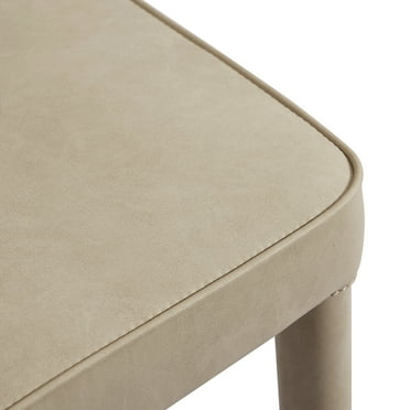 Elite Living Extended Wingback Modern Leather Dining Chair Taupe