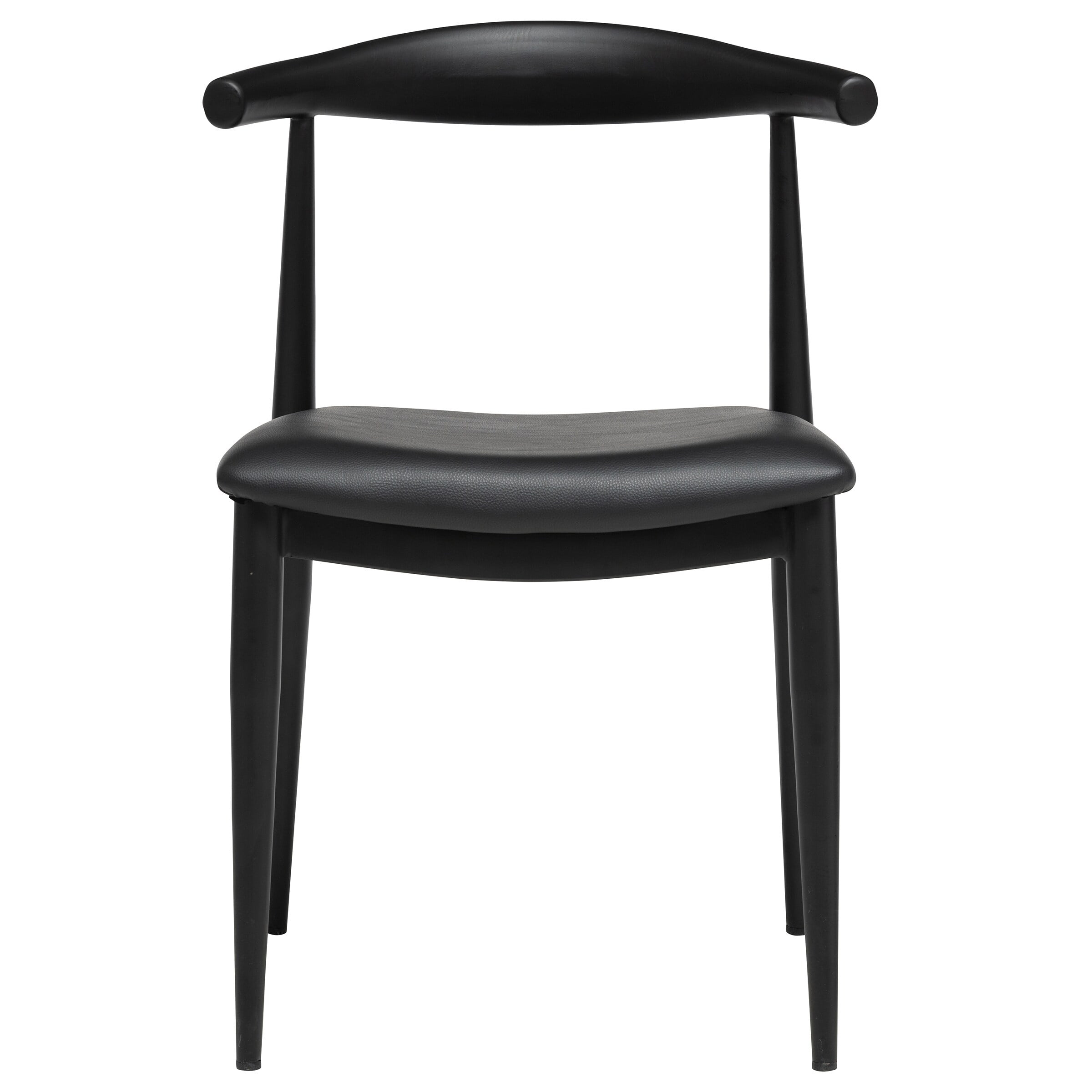 Elite Living Hans Leather Upholstered Stackable Dining Chair Black