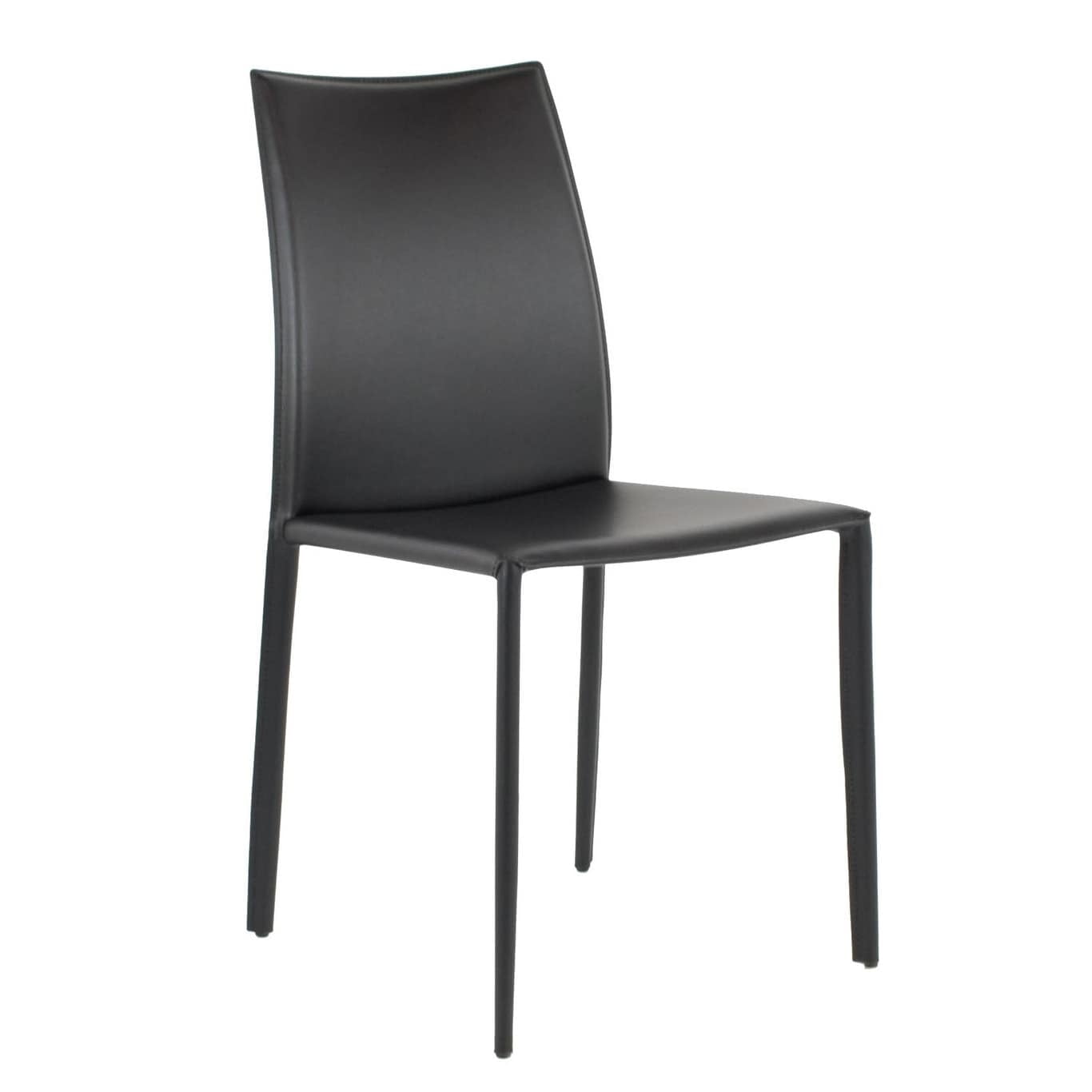 Elite Living Lynda Mid Century Modern Bonded Leather Dining Chair Black 3463