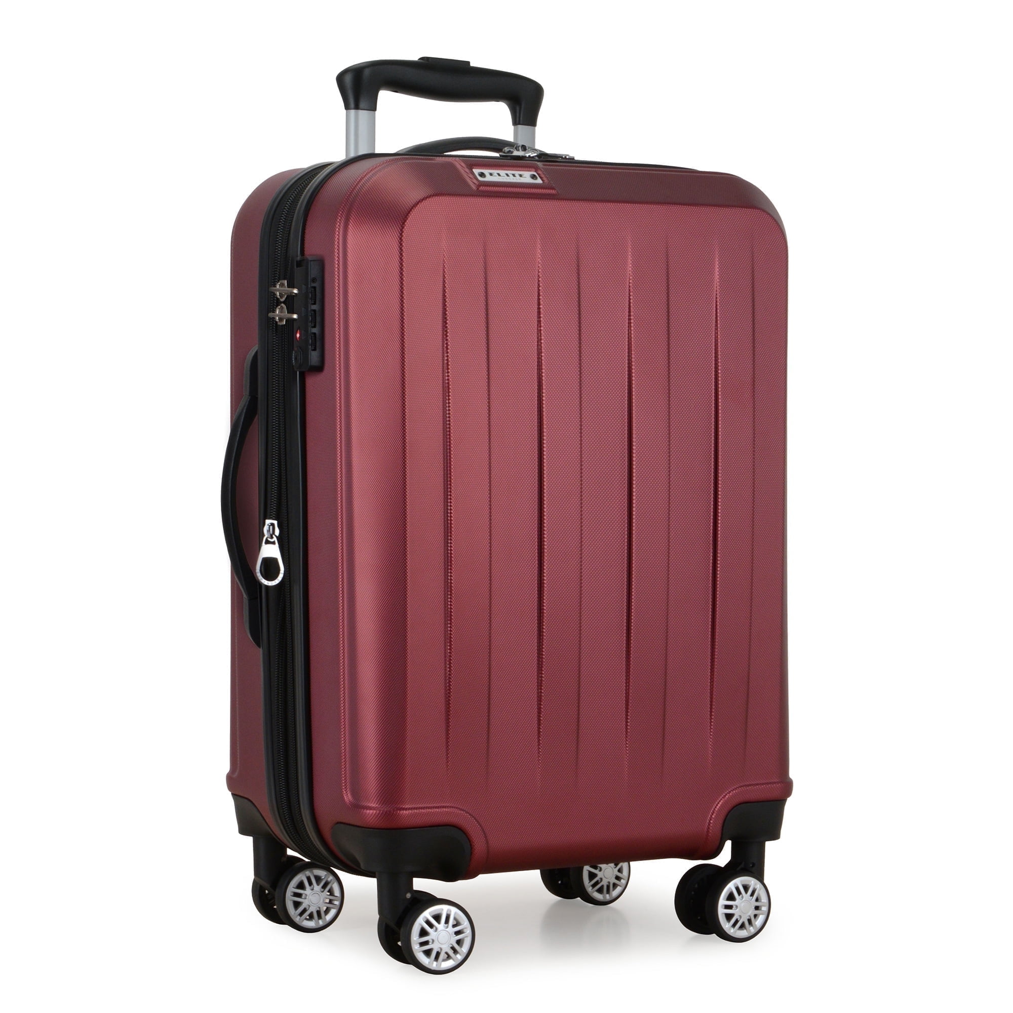 Elite Luggage Dori Hardside Expandable Carry-On Spinner Luggage, Burgundy, 21" Carry-on