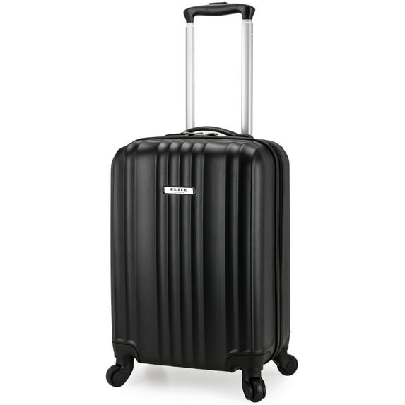 Elite Luggage Fullerton Hardside Carry-On Spinner Luggage, Black