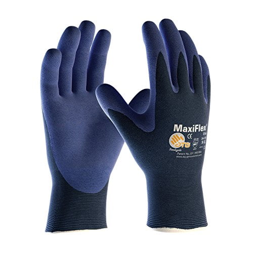 Elite MaxiFlex 34-274 Ultra Light Weight Nitrile Coated Grip Glove Size Medium 12 Pair