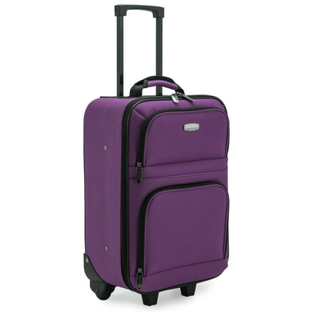Elite Meander 19.5" Carry-on Softside Luggage with Protective Foam Padding, Purple