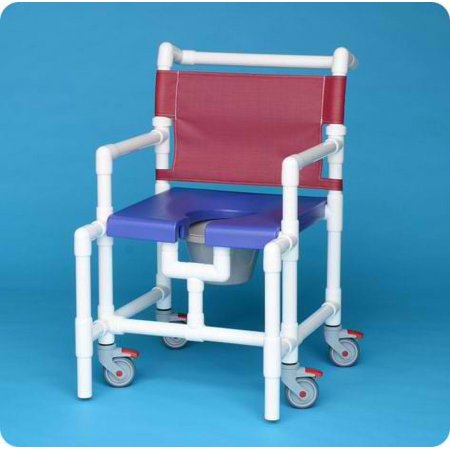 Elite Mid-Size Shower Commode with 375 Lb. Capacity - SCC8250MSGSWM - Gray Seat - White Mesh Backrest