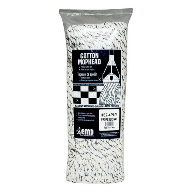 Elite Mops and Broom Mop Head Cut End Cotton 4 Ply 32 Blue Bagged