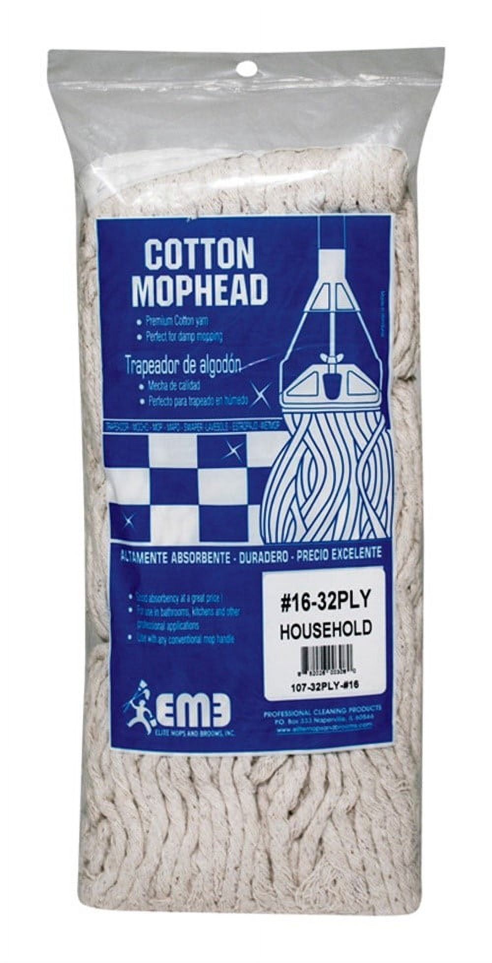 Elite Mops and Brooms Cut End Cotton Yarn 32 Ply 16 Bagged Case of 6