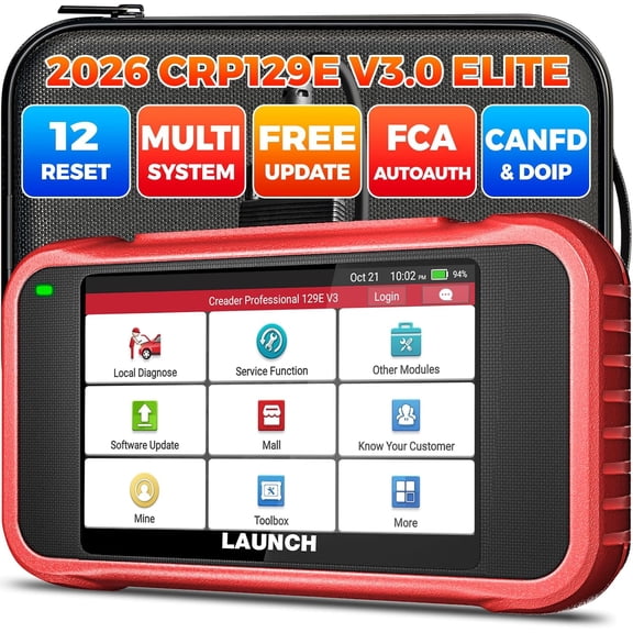 Elite OBD2 Scanner Diagnostic Tool, 12 Reset Scan Tool, CANFD & DOIP, FCA AutoAuth, ABS SRS Transmission Engine Code Reader, Oil/Brake/SAS/DPF/TPMS/BMS Reset, Lifetime Free Update