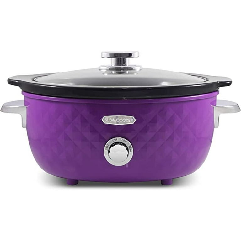 BELLA 13748 Dots Collection Slow Cooker, 6-Quart, Purple