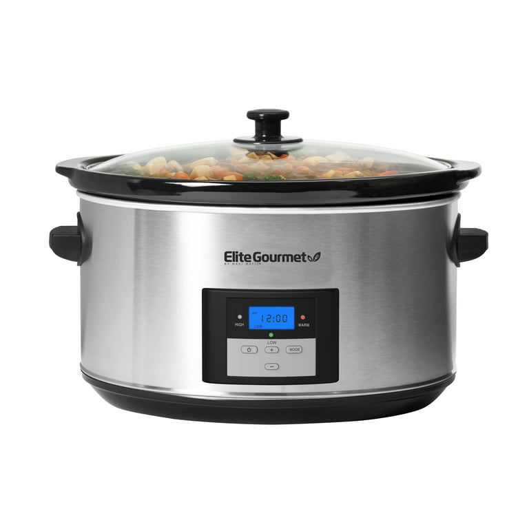 Smart Pot 6 Quart Slow Cooker, Brushed Stainless Steel - Silver